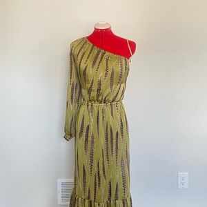 Michael Kors One-Shoulder Green Dress